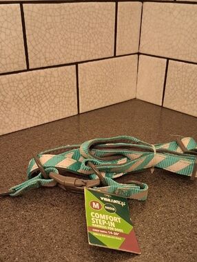 Set Of 4 Dog Items- New Harness, Leash, Connector to Walk Multiple Dogs, Bone